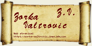Zorka Valtrović vizit kartica